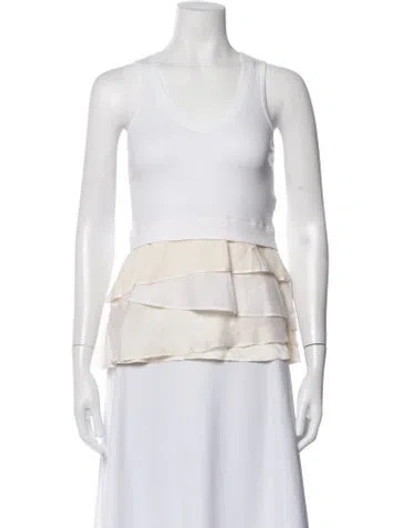 Pre-owned Brunello Cucinelli Crew Neck Sleeveless Top In White