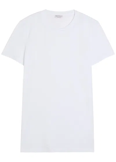 Brunello Cucinelli Crew-neck Stretch-cotton T-shirt In White