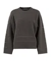 Brunello Cucinelli Sequin-embellished Knit Sweater In Gray