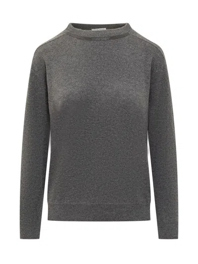 Brunello Cucinelli Crew Neck Sweater In Gray