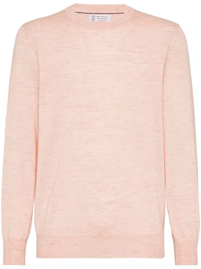 Brunello Cucinelli Crew-neck Sweater In Salmon