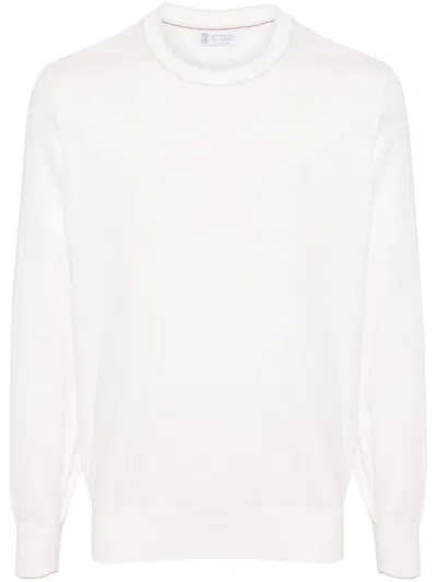 Brunello Cucinelli Crew-neck Sweater In White