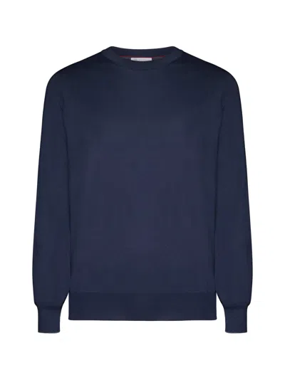 Brunello Cucinelli Crew-neck Sweater In Blue