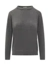 Brunello Cucinelli Crew Neck Sweater In Gray
