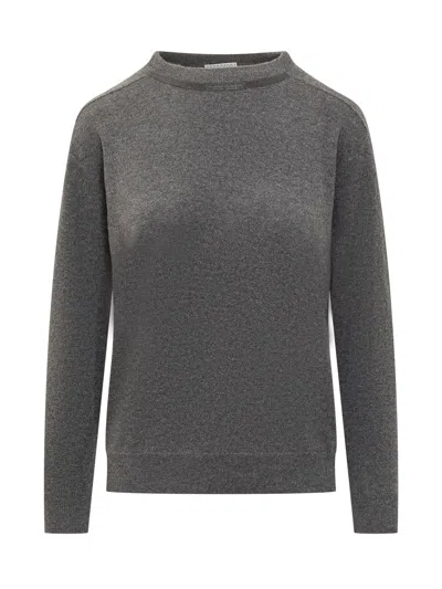 Brunello Cucinelli Crew Neck Sweater In Gray