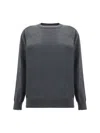 Brunello Cucinelli Crew Neck Sweater In Grey