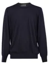 Brunello Cucinelli Men Crew-neck Sweater In Virgin Wool And Cashmere In Blue