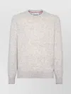 Brunello Cucinelli Irregular Coloration Flecked Alpaca Sweater Clothing In White
