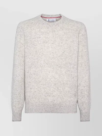 BRUNELLO CUCINELLI CREW NECK SWEATER MELANGE EFFECT