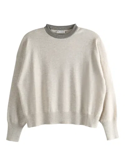Brunello Cucinelli Crew-neck Sweater In Neutral