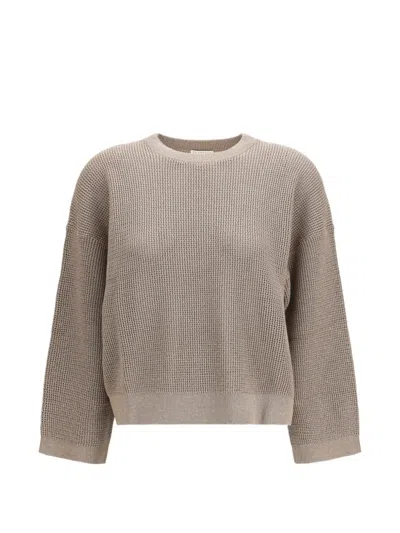 Brunello Cucinelli Crew-neck Sweater In Neutral