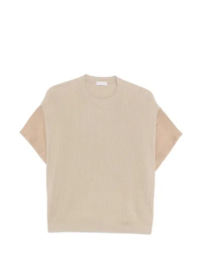 Brunello Cucinelli Crew Neck Sweater In Neutral