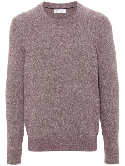 Brunello Cucinelli Crew-neck Sweater In Purple