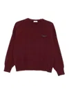 Brunello Cucinelli Crew Neck Cashmere Sweater With Embroidered Detail In Red