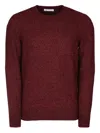 Brunello Cucinelli Textured Crew Neck Long Sleeve Sweater In Red