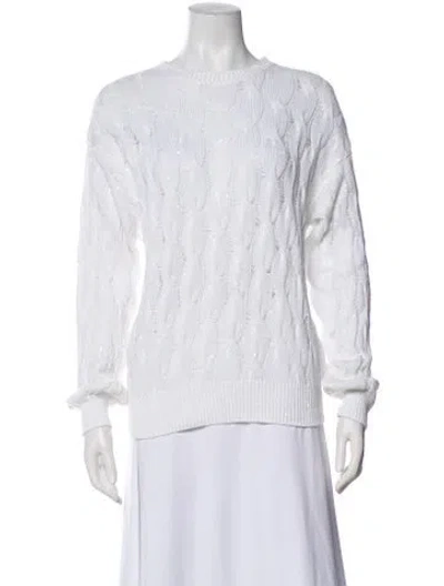Pre-owned Brunello Cucinelli Crew Neck Sweater In White