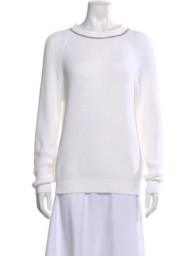 Pre-owned Brunello Cucinelli Crew Neck Sweater In White