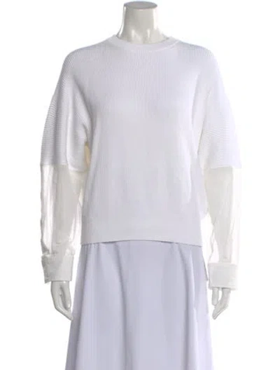 Pre-owned Brunello Cucinelli Crew Neck Sweater In White