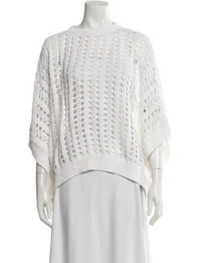 Pre-owned Brunello Cucinelli Crew Neck Sweater In White