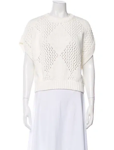 Pre-owned Brunello Cucinelli Crew Neck Sweater In White