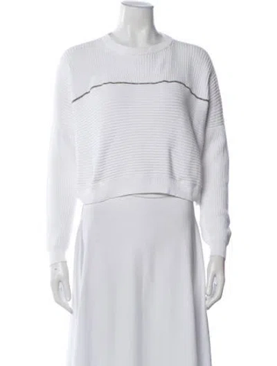 Pre-owned Brunello Cucinelli Crew Neck Sweater In White