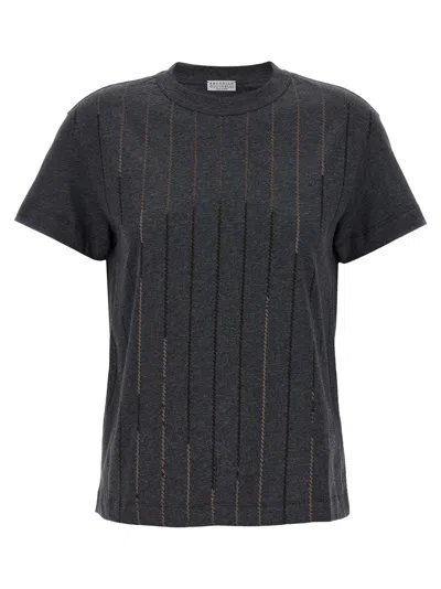 BRUNELLO CUCINELLI BRUNELLO CUCINELLI MICRO SEQUIN EMBELLISHED T-SHIRT