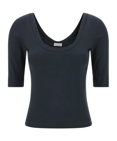 Brunello Cucinelli Crew Neck T-shirt In Black