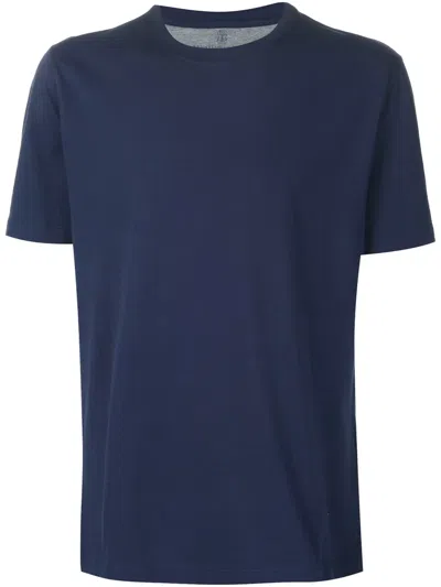 Brunello Cucinelli Crew Neck T-shirt In Blue