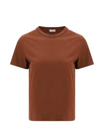 Brunello Cucinelli Women Monochrome T-shirt In Brown