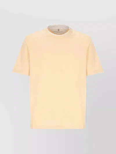 BRUNELLO CUCINELLI CREW NECK T-SHIRT CONTRAST TRIM