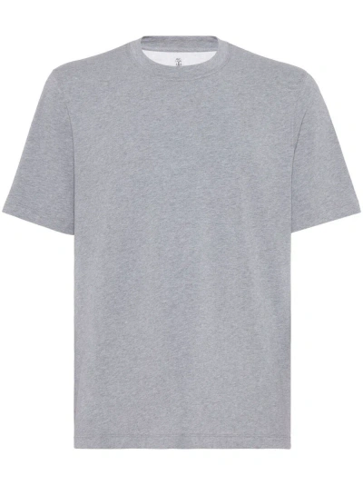 Brunello Cucinelli Crew-neck T-shirt In Grey