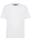 Brunello Cucinelli White Cotton Faux Layering T-shirt In Gray