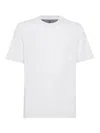 Brunello Cucinelli White Cotton Faux Layering T-shirt In Gris Claro