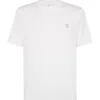 Brunello Cucinelli Light Grey Crew Neck Cotton T-shirt In White