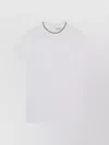 Brunello Cucinelli White Crew-neck T-shirt With Pendant In White
