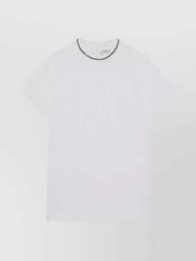 Brunello Cucinelli White Crew-neck T-shirt With Pendant