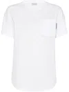 Brunello Cucinelli Relaxed-fit White Cotton T-shirt With Chest Pocket In White