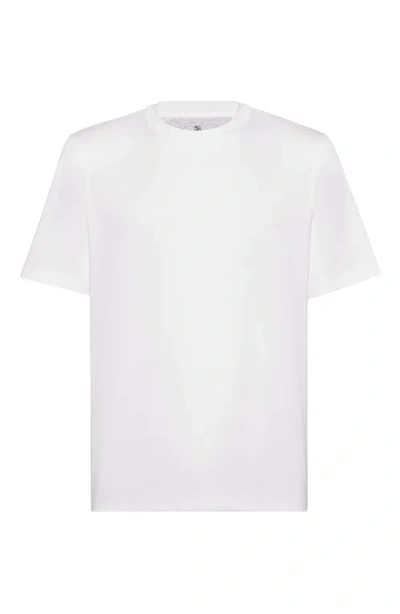 Brunello Cucinelli V-neck Short-sleeve T-shirt In White