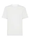 Brunello Cucinelli Solid Crewneck T-shirt In Gris Claro