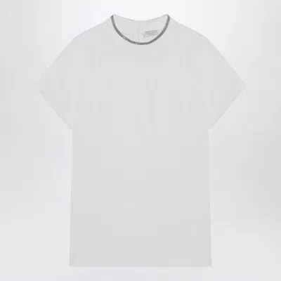 BRUNELLO CUCINELLI BRUNELLO CUCINELLI CREW-NECK T-SHIRT WITH PENDANT