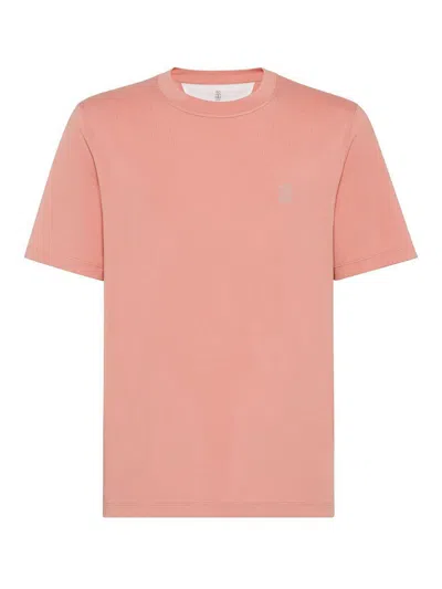 BRUNELLO CUCINELLI CREW NECK T-SHIRT WITH PRINTED LOGO