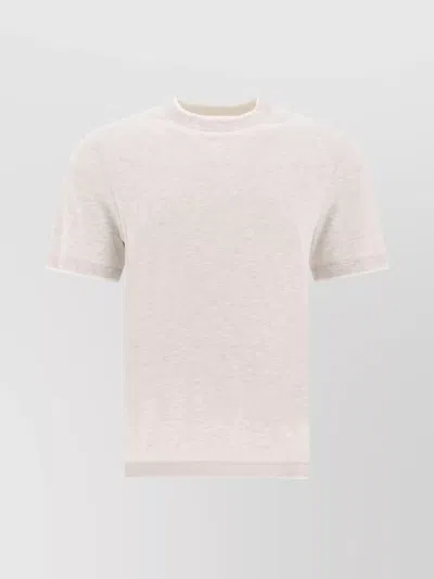 Brunello Cucinelli Crew Neck T-shirts Short Sleeves In Neutral