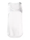 Brunello Cucinelli Stretch-silk Satin Reversible Tank Top In White