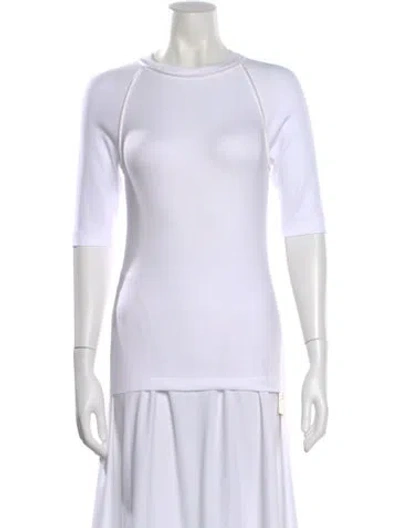 Pre-owned Brunello Cucinelli Crew Neck Three-quarter Sleeve T-shirt W/ Tags In White