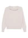 Brunello Cucinelli Bead-detailed Sweater In Beige
