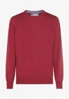 Brunello Cucinelli Red Crewneck Wool Sweater In Red
