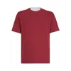 Brunello Cucinelli Coral Cotton Faux Layering T-shirt In Red