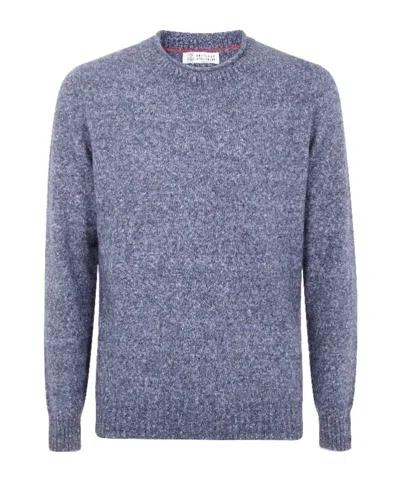 Brunello Cucinelli Round Neck Sweater In Blue