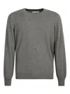 Brunello Cucinelli Crew Neck Cashmere Silk Sweater In Grey