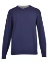 Brunello Cucinelli Relaxed Fit Blue Cashmere Sweater